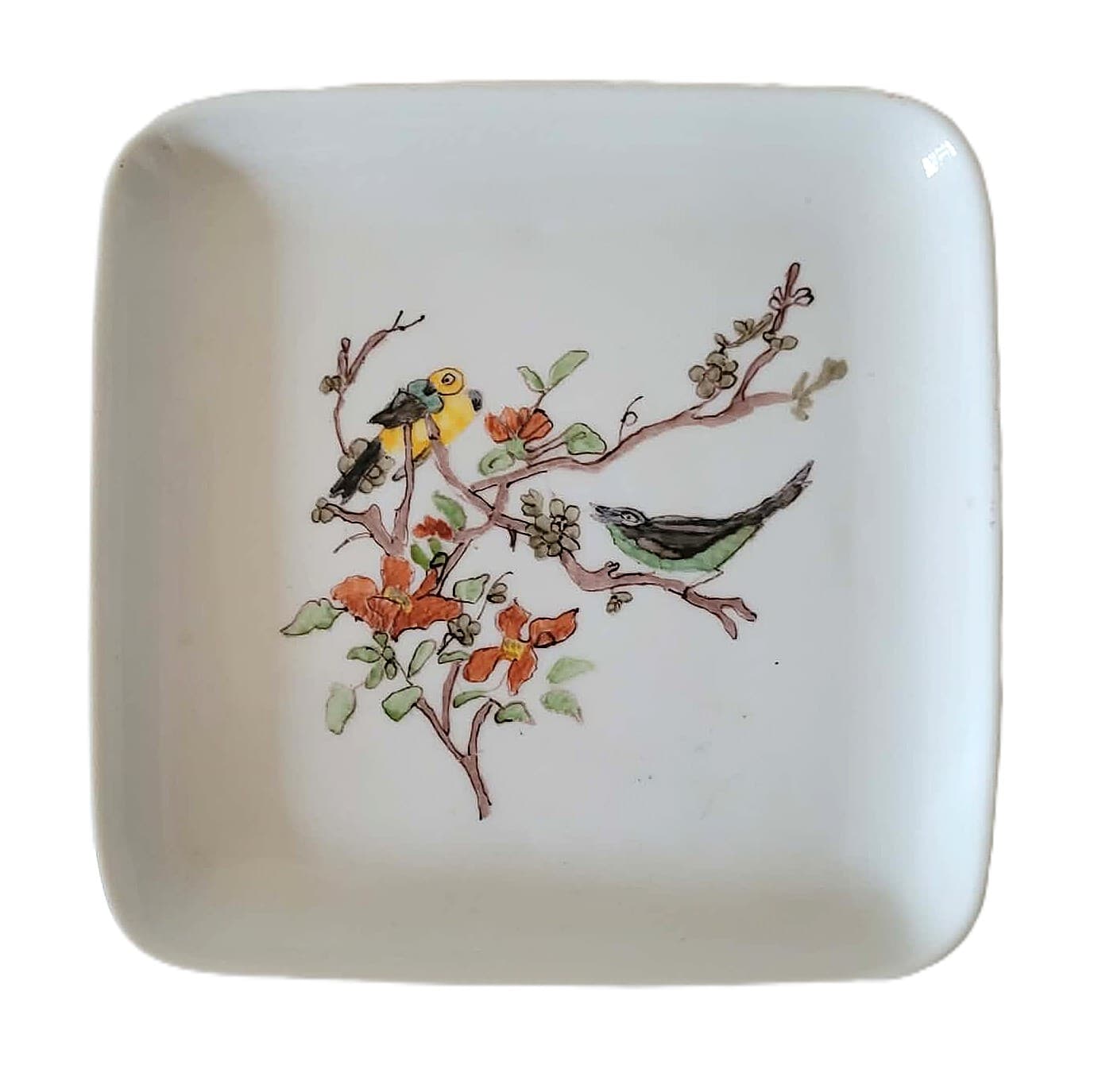 Firkantet porcelænplatte fra Østriske Lilien, 1974