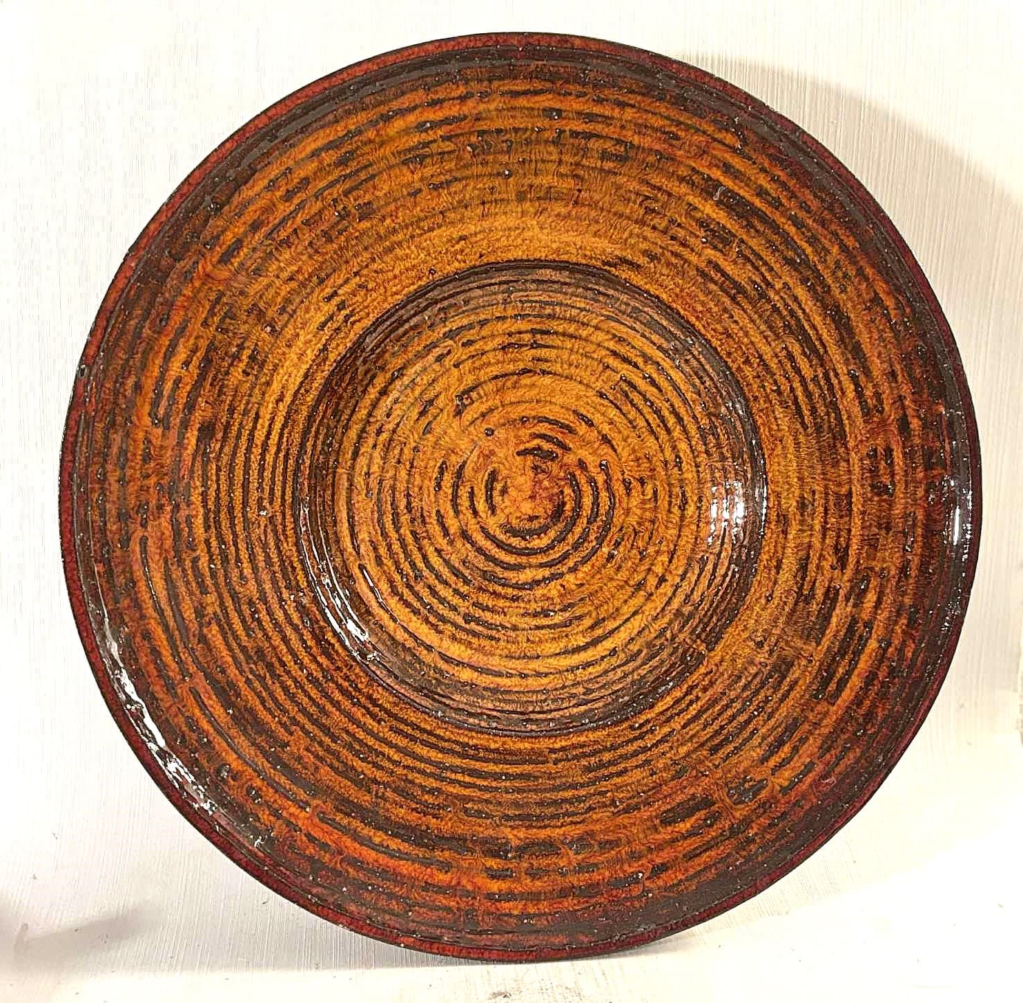 Keramikfad udført i blyglasur, design af Niels Erling Heerfordt (1909-1884)
