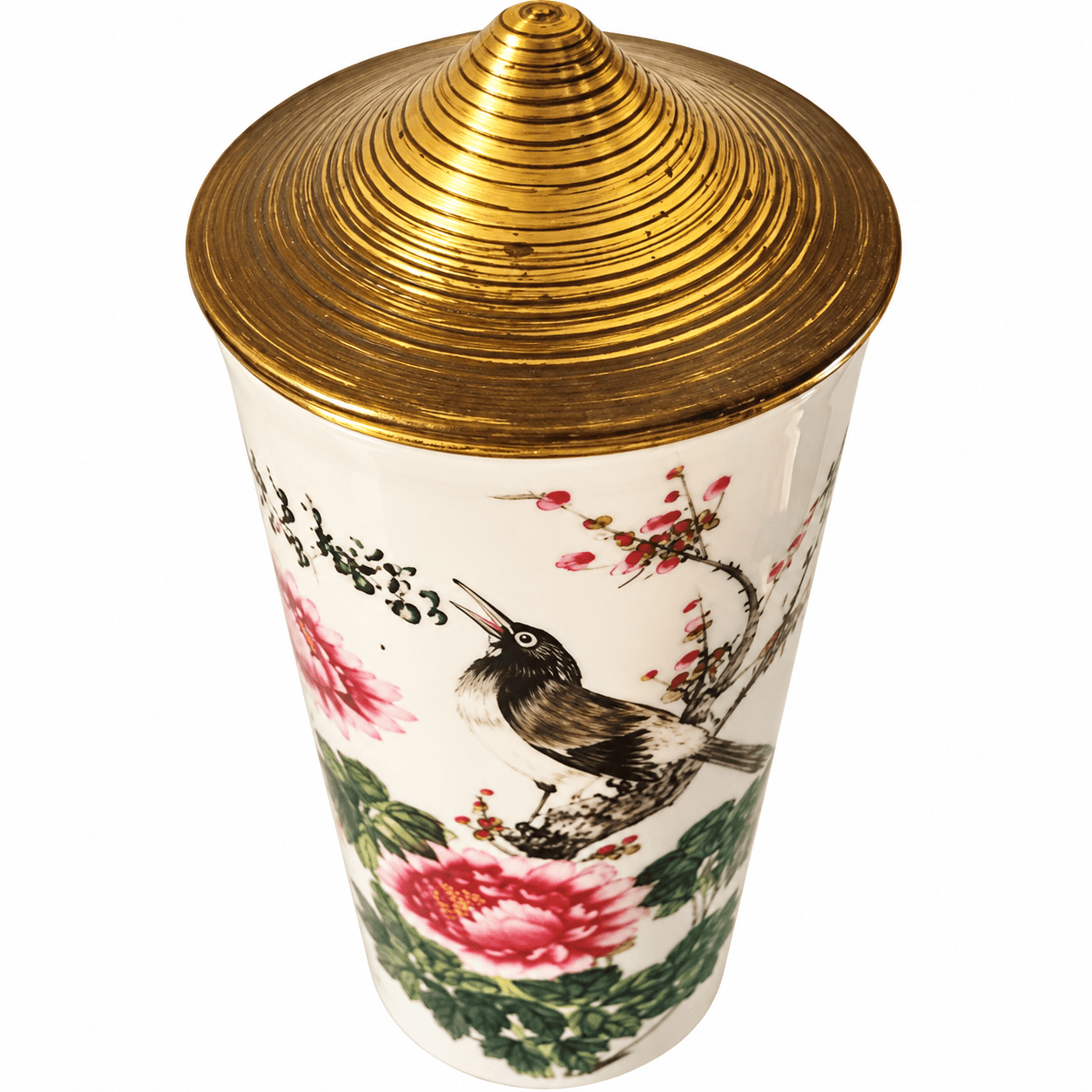 Kinesisk vase af porcelæn, dekoreret i emaljefarver, Qing dynasti ca. 1900