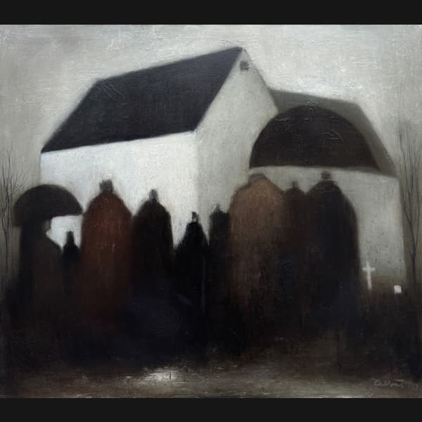 Albert Bertelsen. Kirken ved vintertid, 1970