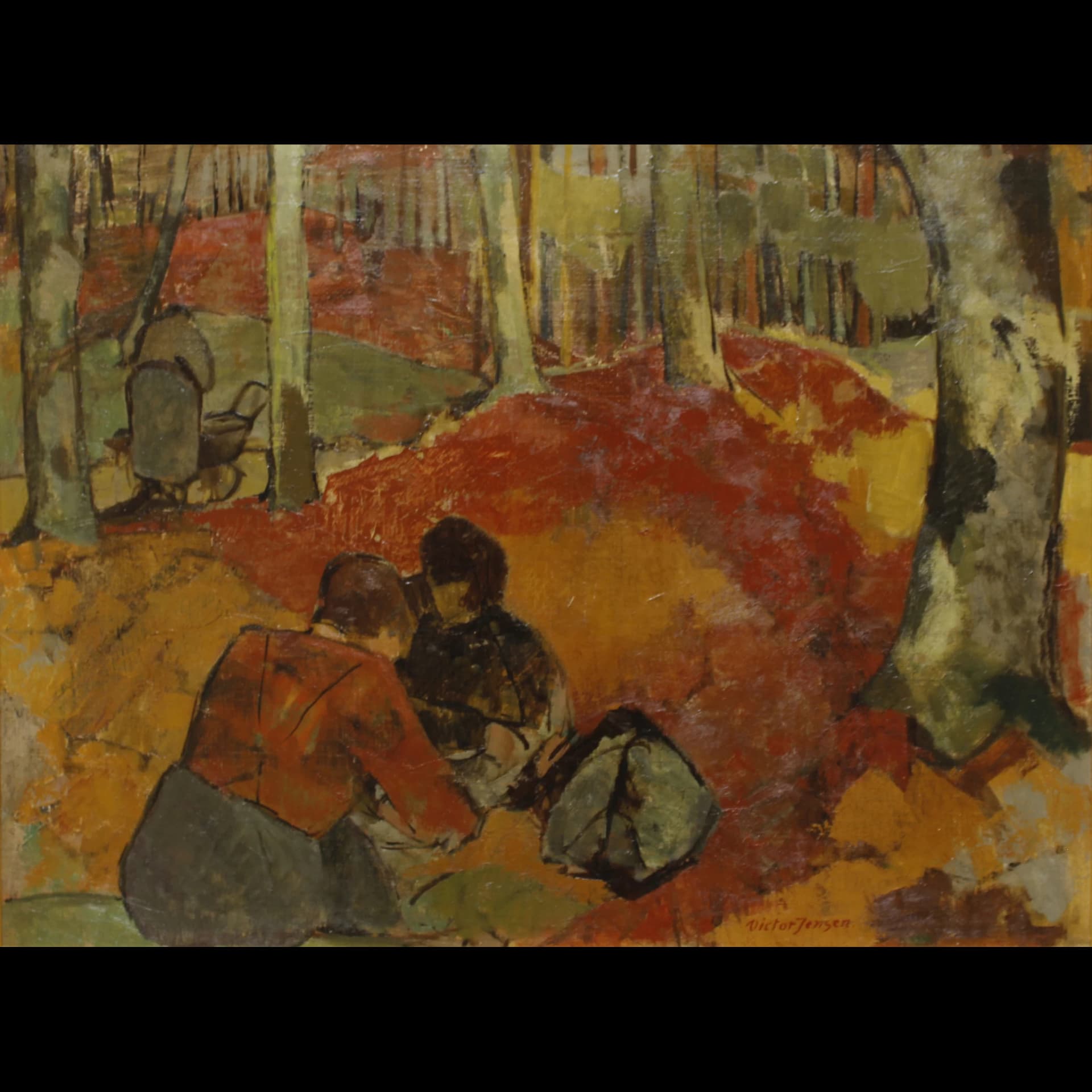 Victor Jensen. Komposition med personer, ca. 1920