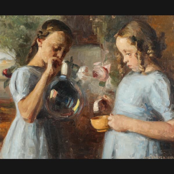 Carl V. Meyer “Interiør med piger” 1912.