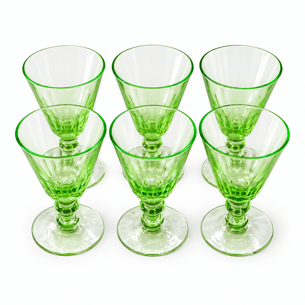 6 stk. grønne Berlinuar glas