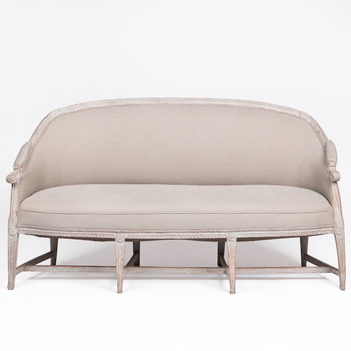Louis XVI settee i lysegrå farve, Danmark, 1780–1790
