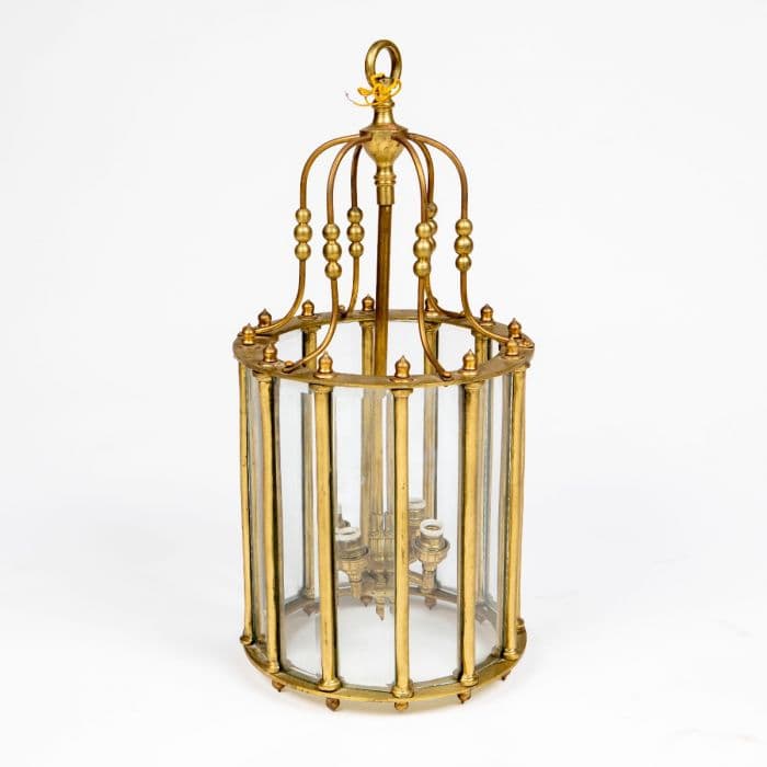 Fransk hall-lanterne i messing – Directoire stil, ca. 1930