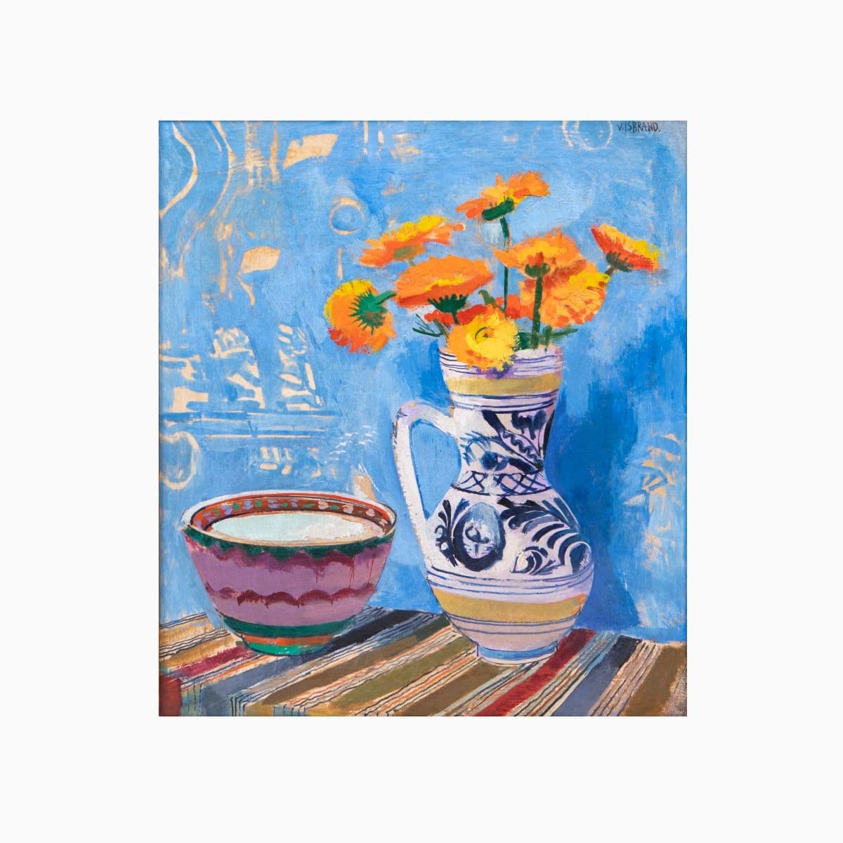 Victor Isbrand - Opstilling med vase og blomster