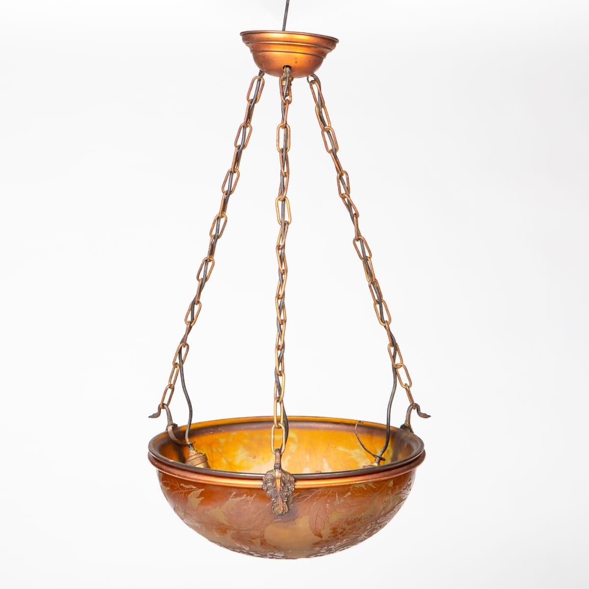 Émile Gallé – Hængelampe i ravfarvet glas, ca. 1890–1900