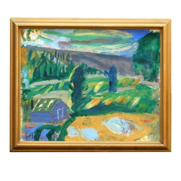 Erik Hoppe, 1896-1968, olie på lærred - Landskab Leine, Sæter, Norge, 1948
