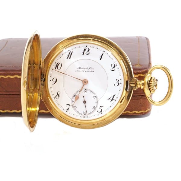 Audemars Freres lommeur i 18kt guld prydet med Baron Wedel Jarlsbergs, Norge, våben dateret 1908