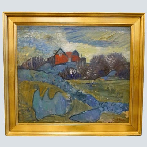 Olaf Rude; Oliemaleri, Allinge Bornholm, 1934