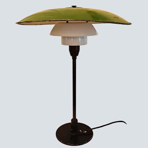 Poul Henningsen, PH 4½ / 3 bordlampe med grønlakeret metalskærm